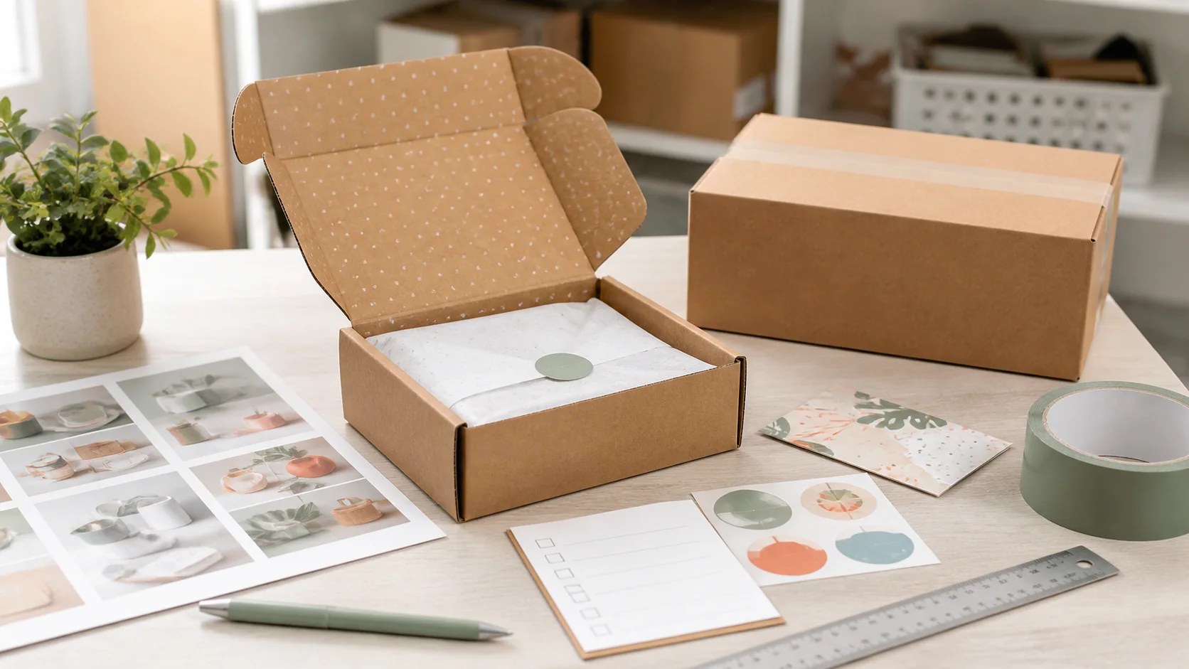 Open custom mailer box for ecommerce product fit planning