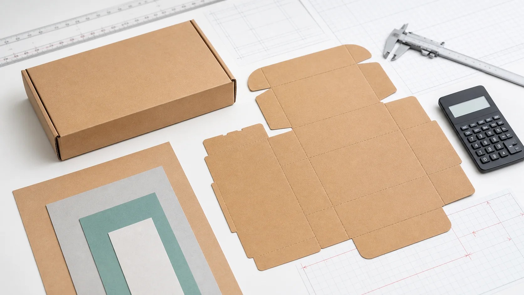 Open custom mailer box structure for unfolded size planning